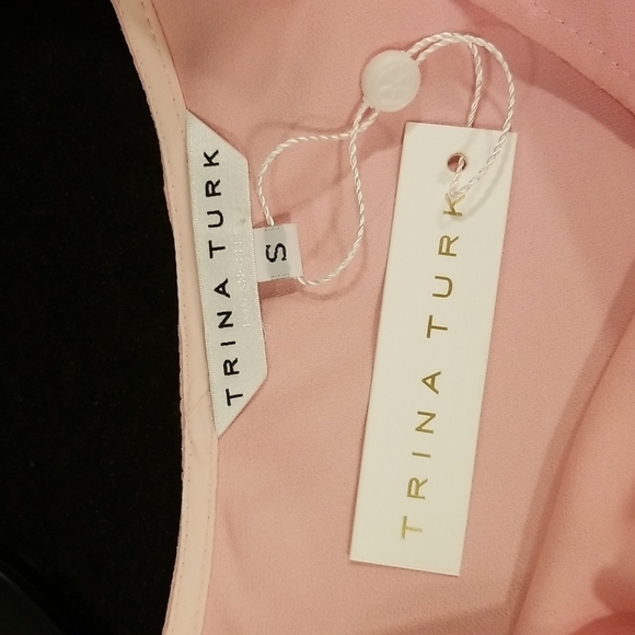 💕TRINA TURK💕 Superior Top ~ Asymmetrical One Shoulder Crepe Pink Small S NWT - Picture 7 of 10